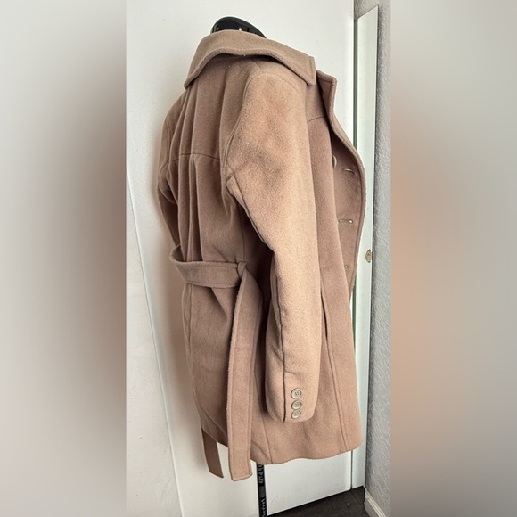 Women's Tan Double-Breasted Coat - Picture 4 of 7